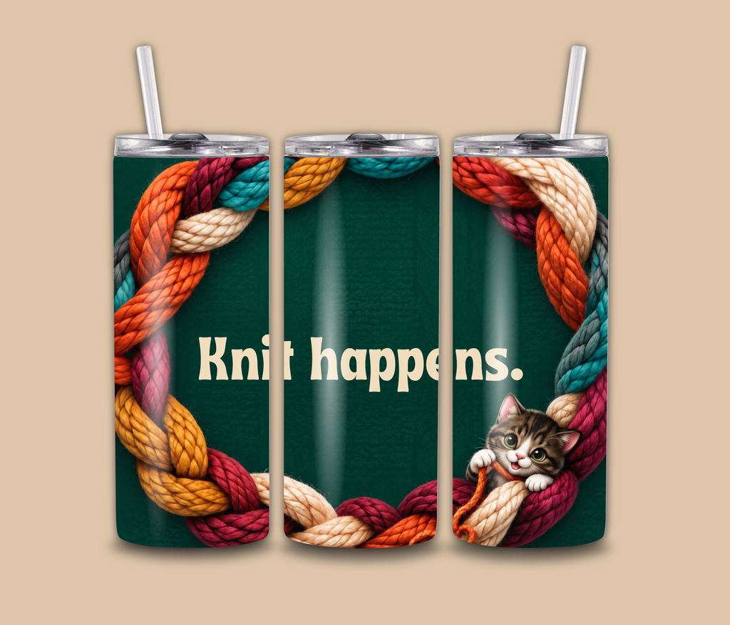 Knit Happens Digital Tumbler Wrap | Nashas Customs – Nashas Customs